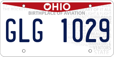 OH license plate GLG1029