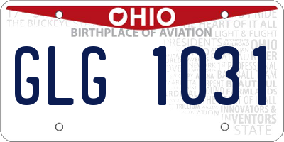 OH license plate GLG1031