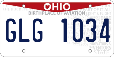 OH license plate GLG1034