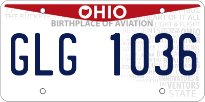 OH license plate GLG1036