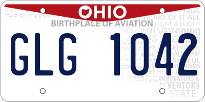 OH license plate GLG1042