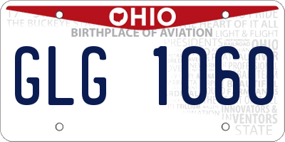 OH license plate GLG1060