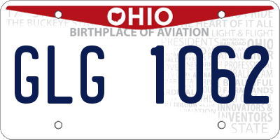 OH license plate GLG1062
