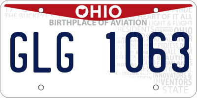OH license plate GLG1063