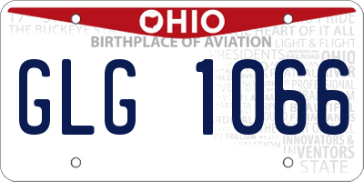 OH license plate GLG1066