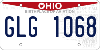OH license plate GLG1068