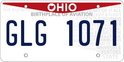 OH license plate GLG1071