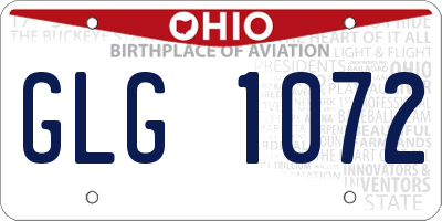 OH license plate GLG1072