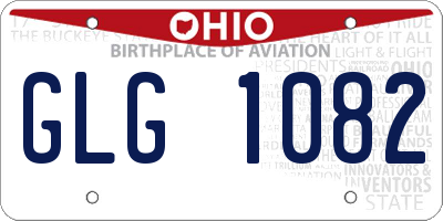 OH license plate GLG1082