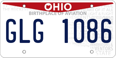 OH license plate GLG1086