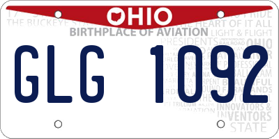 OH license plate GLG1092