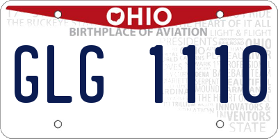 OH license plate GLG1110