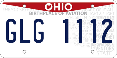 OH license plate GLG1112