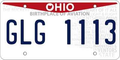 OH license plate GLG1113