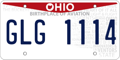 OH license plate GLG1114