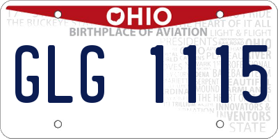 OH license plate GLG1115