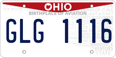 OH license plate GLG1116