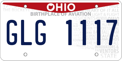 OH license plate GLG1117