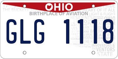 OH license plate GLG1118