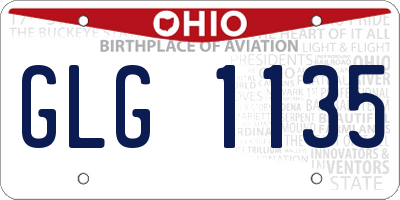 OH license plate GLG1135