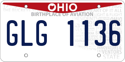 OH license plate GLG1136