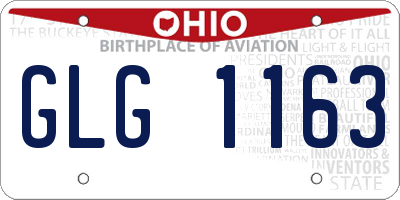 OH license plate GLG1163