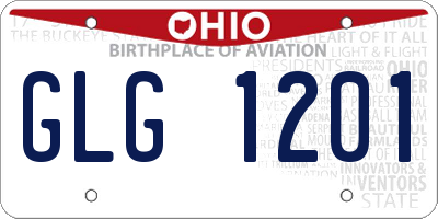 OH license plate GLG1201