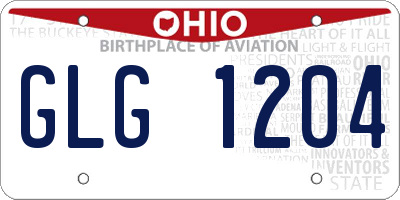 OH license plate GLG1204