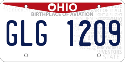 OH license plate GLG1209