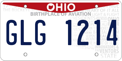 OH license plate GLG1214