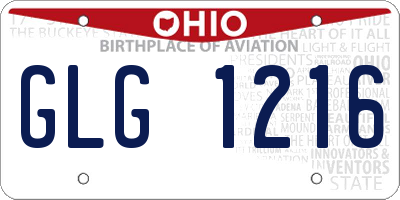 OH license plate GLG1216