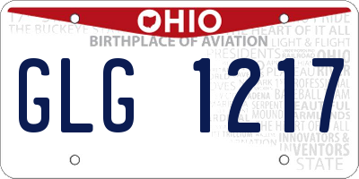 OH license plate GLG1217