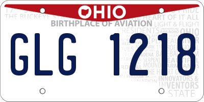 OH license plate GLG1218