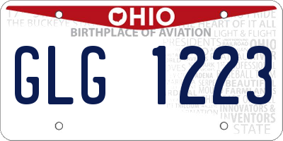 OH license plate GLG1223