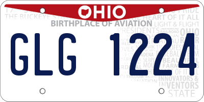 OH license plate GLG1224