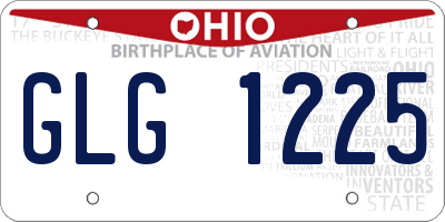 OH license plate GLG1225