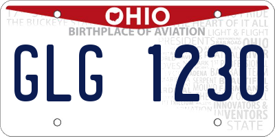 OH license plate GLG1230