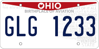 OH license plate GLG1233