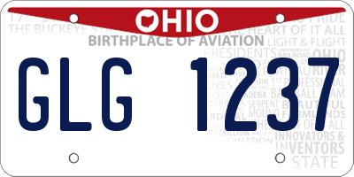 OH license plate GLG1237