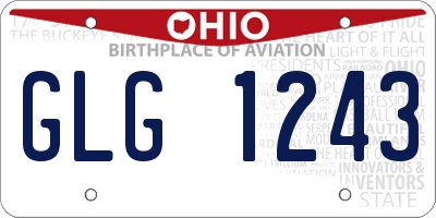 OH license plate GLG1243