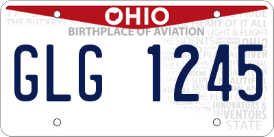 OH license plate GLG1245