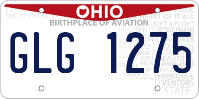 OH license plate GLG1275