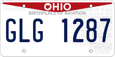OH license plate GLG1287