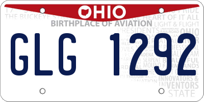 OH license plate GLG1292