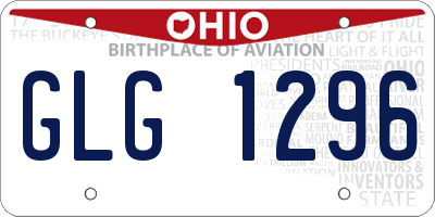 OH license plate GLG1296