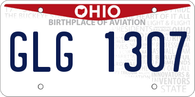OH license plate GLG1307