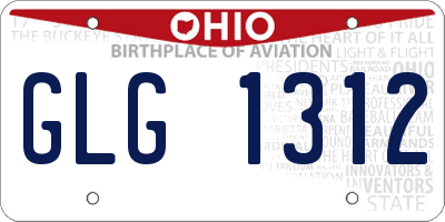 OH license plate GLG1312