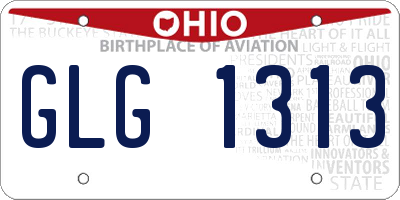 OH license plate GLG1313
