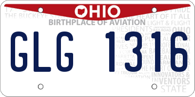 OH license plate GLG1316