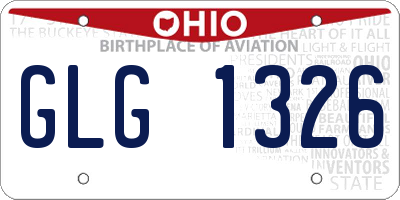 OH license plate GLG1326